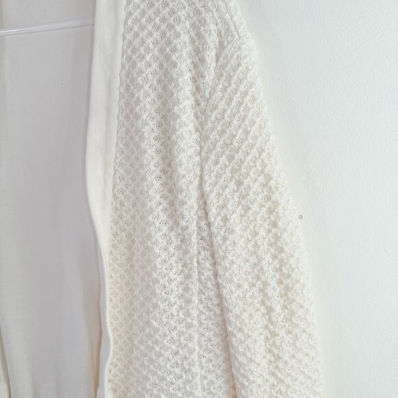Tibi 100% Cotton White Texture Knit Open Front Sweater Cardigan Medium Large - Picture 5 of 10